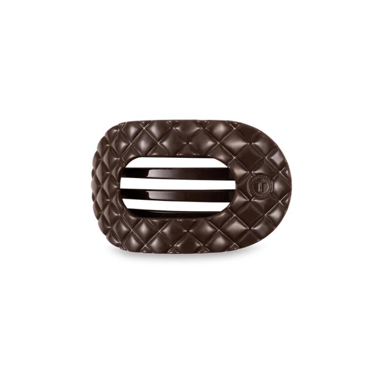Teleties Flat Round Clip klein Truly Taupe Quilted