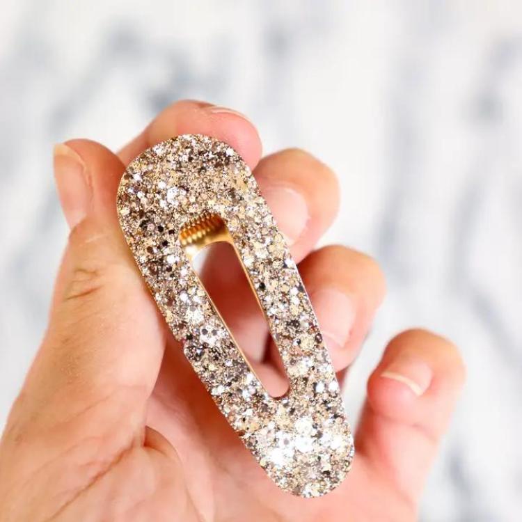 CG Home Dreieckige Haarspange Champagner glitzer