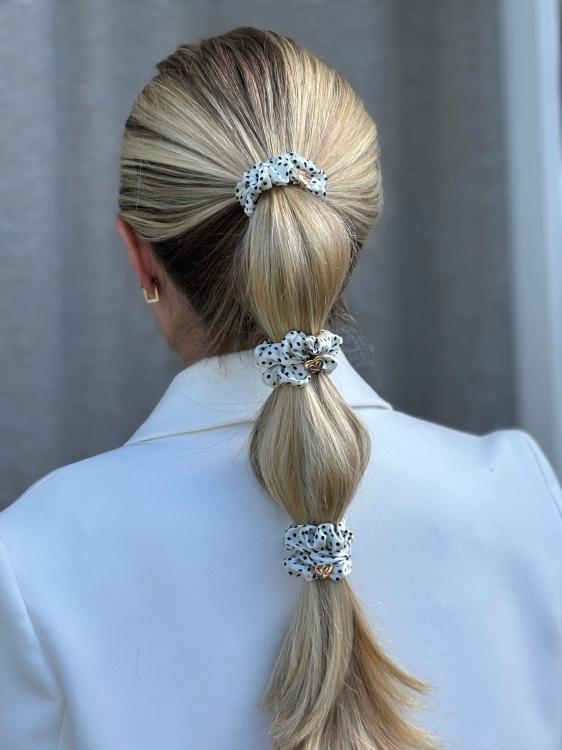 ByEloise Gold Star Silk Scrunchie Polka Dot