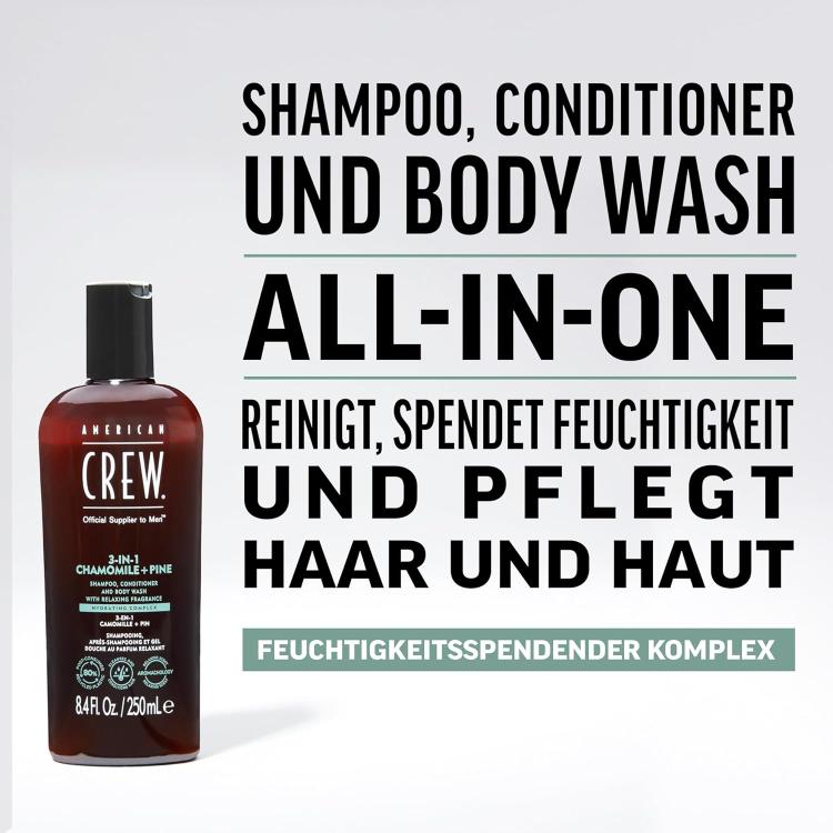 American Crew 3-in-1 Chamomilie + Pine hair-body-wash