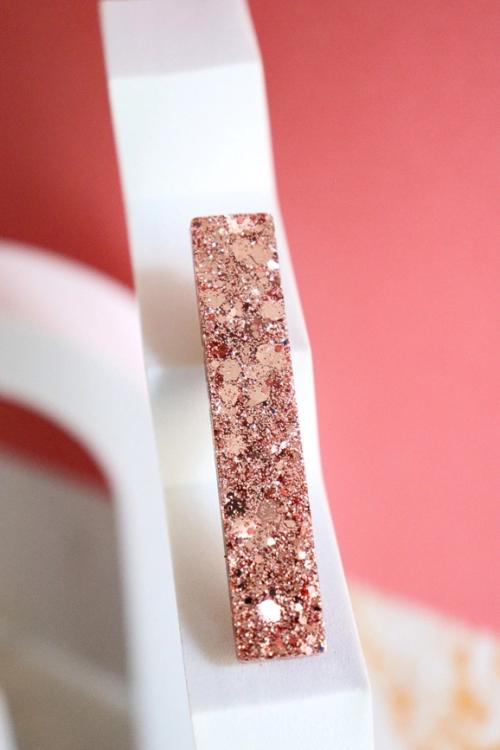 CG Home gerader Mini Clip rossgold glitzer