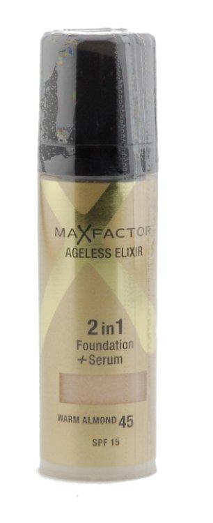 Max Factor Ageless Elixir 2 in 1 Foundation + Serum 45 Warm Almond