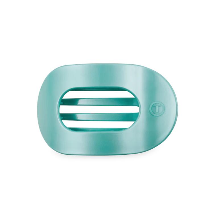 Teleties Flat Round Clip medium Totally Turquoise