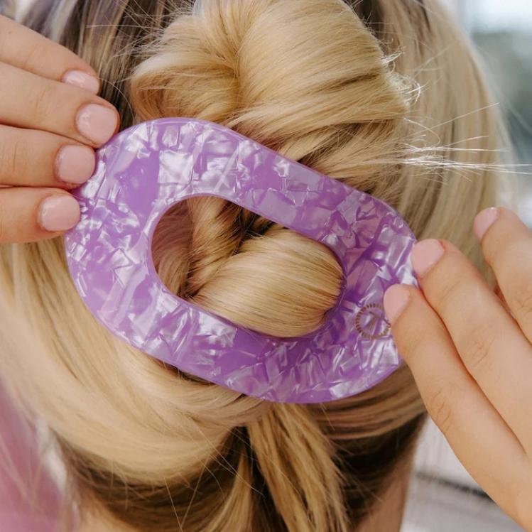 Teleties Flat Round Clip groß Lavender Mist