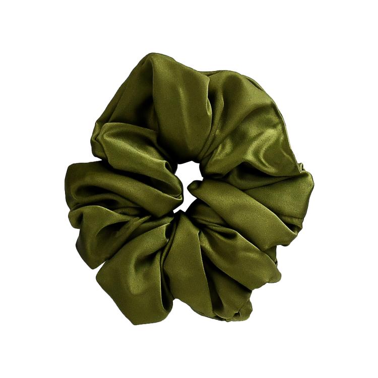 What a bun! Scrunchie Large Silk Olive Green