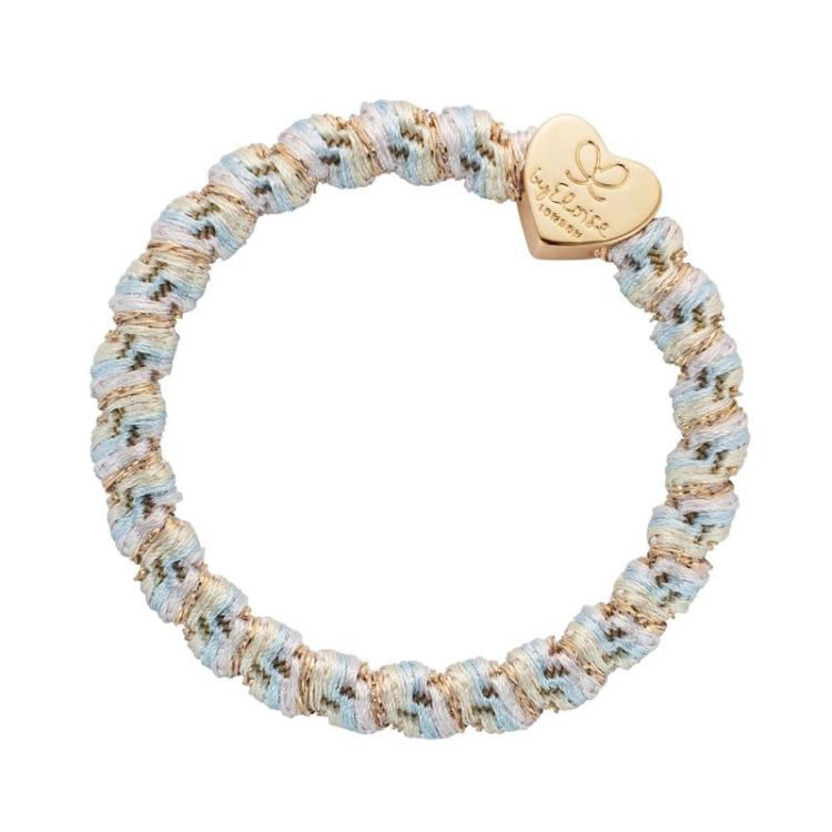 ByEloise Woven Gold Heart  Blush Sands