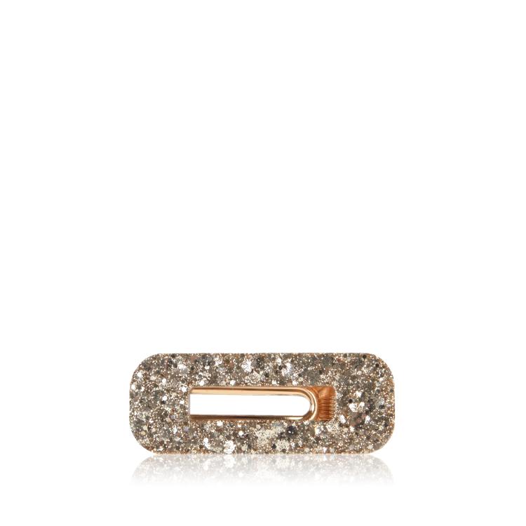 CG Home rechteckige Haarspange Champagner glitzer