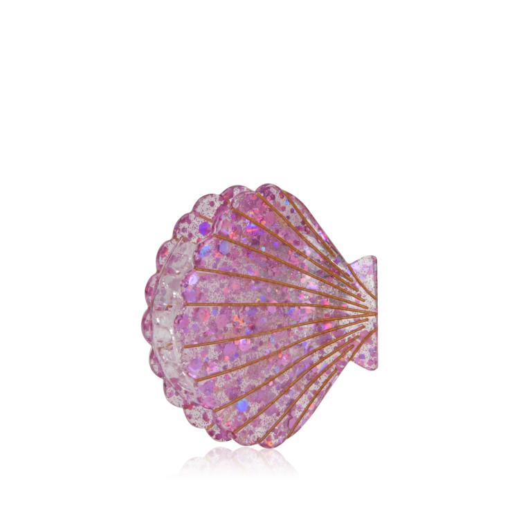 By Vivi Muschel Haarklammer Rosa Glitzer holografisch