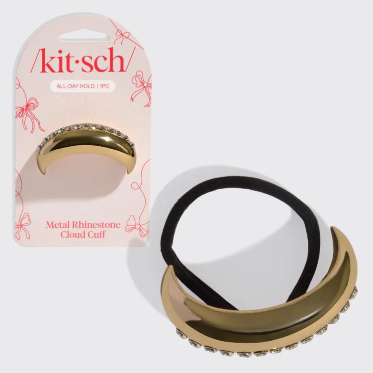 Kitsch White Rhinestone Cloud Cuff - Medium