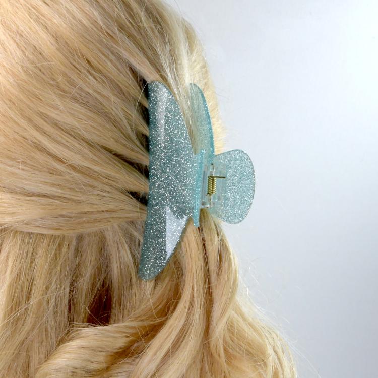 Helly Hair Haarklammer Lara hell blau glitzer