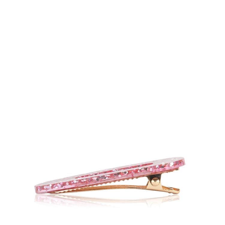 CG Home Dreieckige Haarspange rosa mit silber giltzer