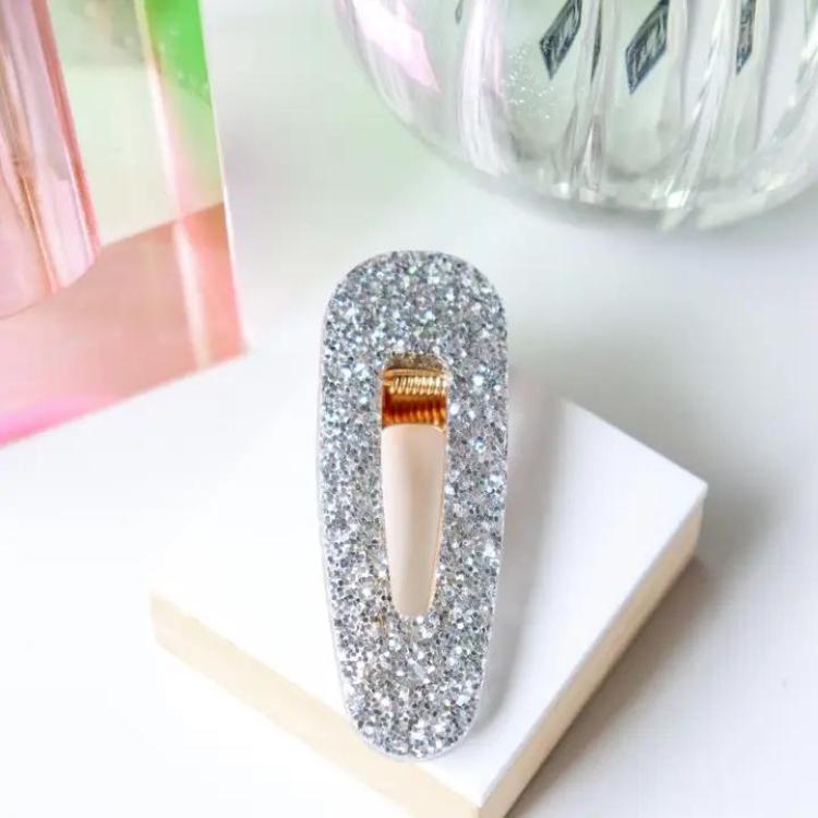CG Home Dreieckige Haarspange silber glitzer
