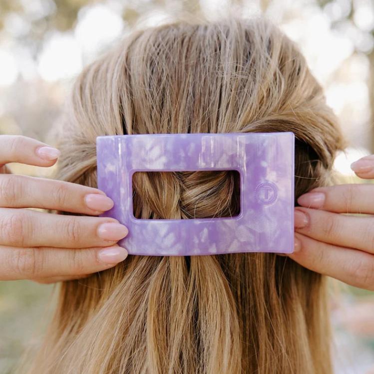Teleties Medium Flat Rectangle Hair Clip Lavender Mist