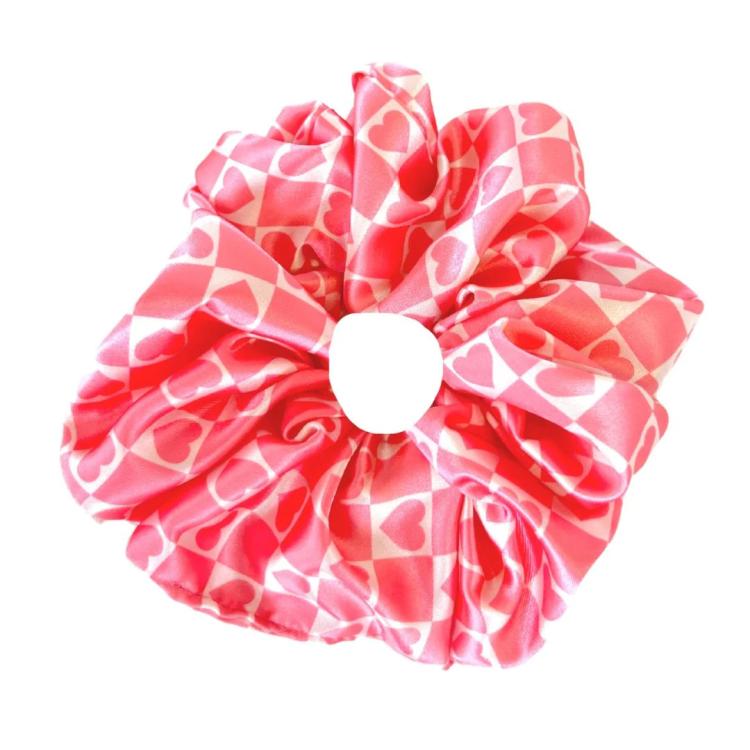 Beyond Scrunchies Pink Heart Checker groß