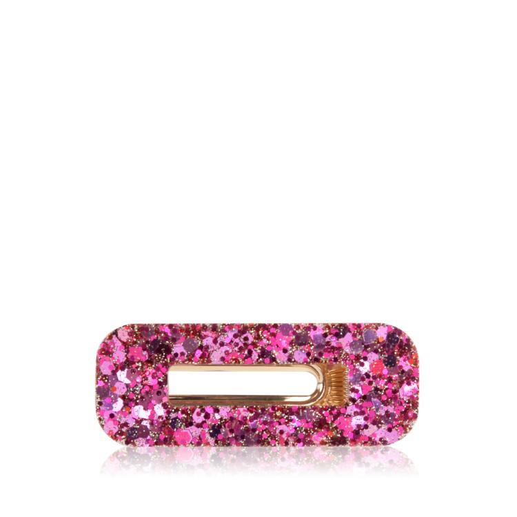 CG Home rechteckige Haarspange pink glitzer
