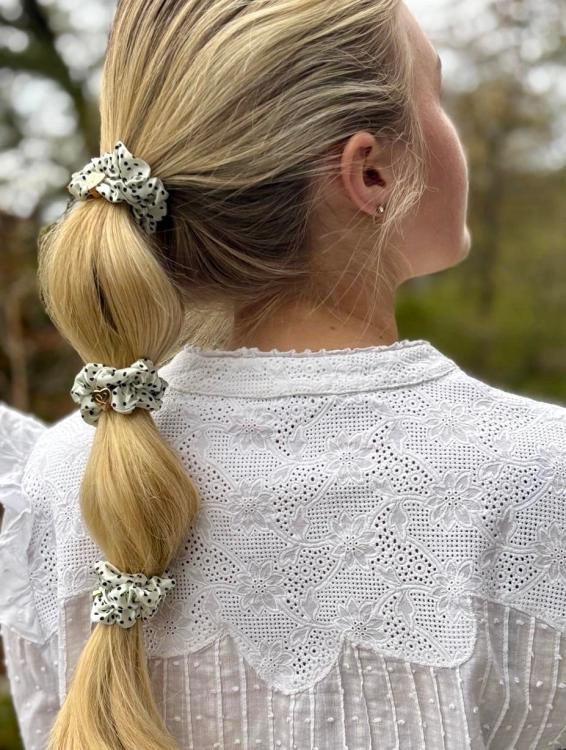 ByEloise Gold Star Silk Scrunchie Polka Dot
