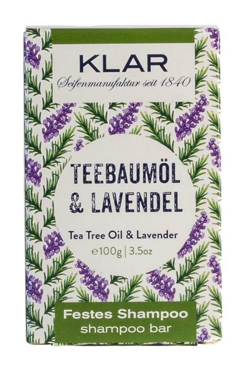 Klar festes Shampoo Teebaumöl & Lavendel