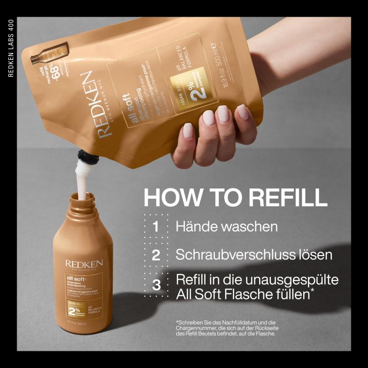 Redken All Soft Shampoo 2%  - Refill