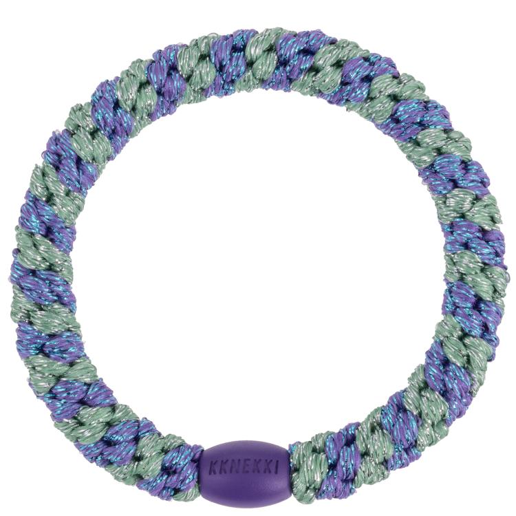 Kknekki Purple green glitter stripe