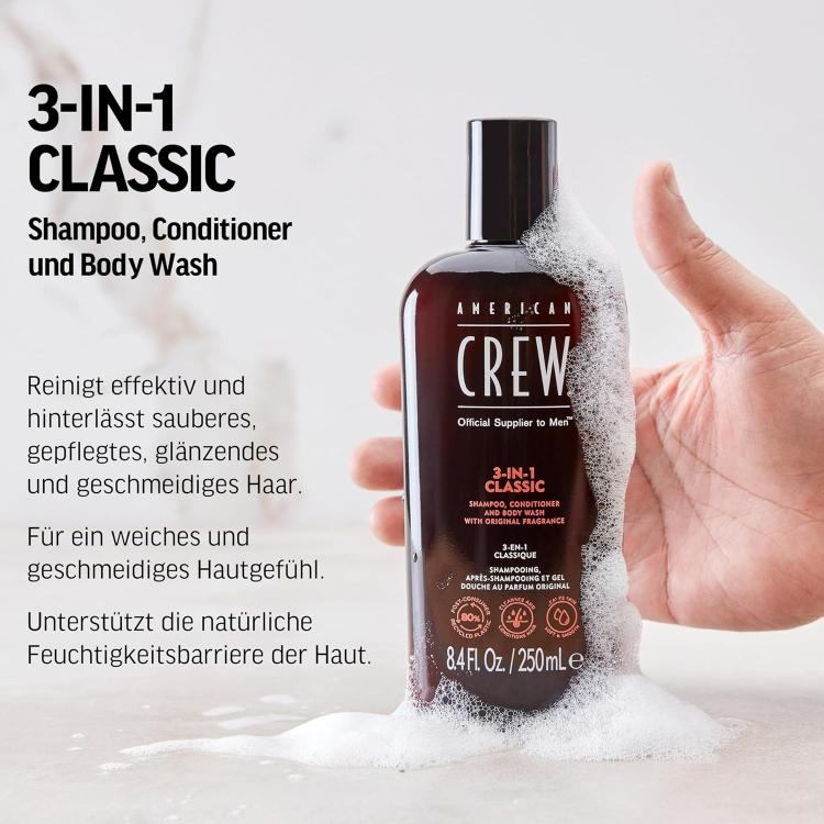 American Crew 3-in-1 Shampoo, Conditioner und Body-Wash