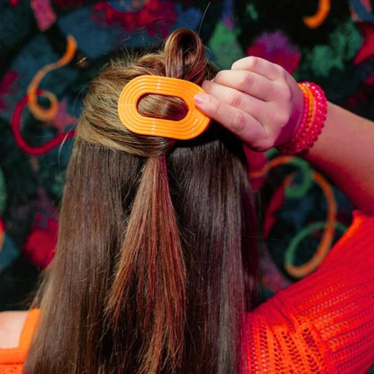 Teleties Flat Round Clip klein Day Rave