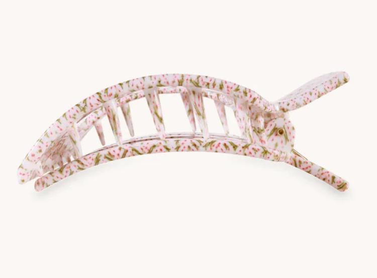 Teleties Large Flat Square Hair Clip Pine & Pearl