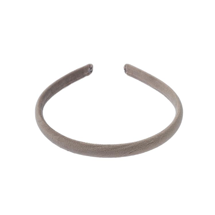 Dark Velvet Hairband Taupe schmal