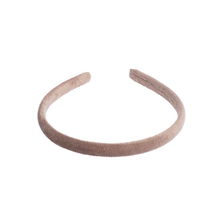 Dark Velvet Hairband Warm Taupe schmal