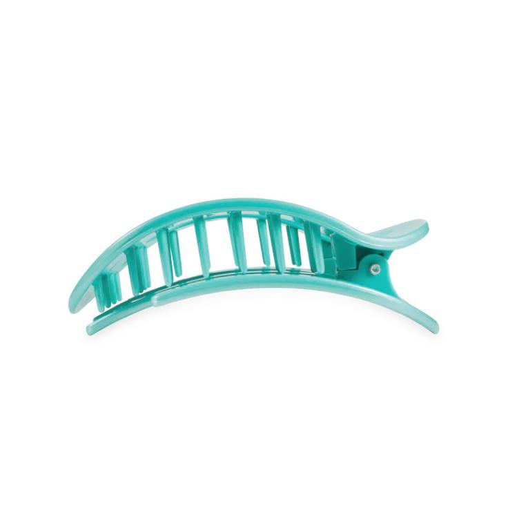 Teleties Flat Round Clip medium Totally Turquoise