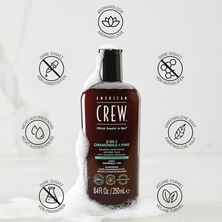 American Crew 3-in-1 Chamomilie + Pine hair-body-wash