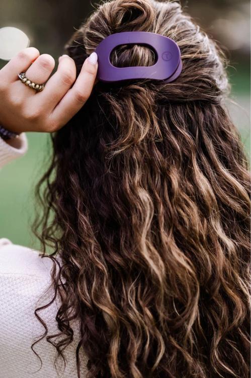 Teleties Flat Round Clip klein Burgundy Bliss