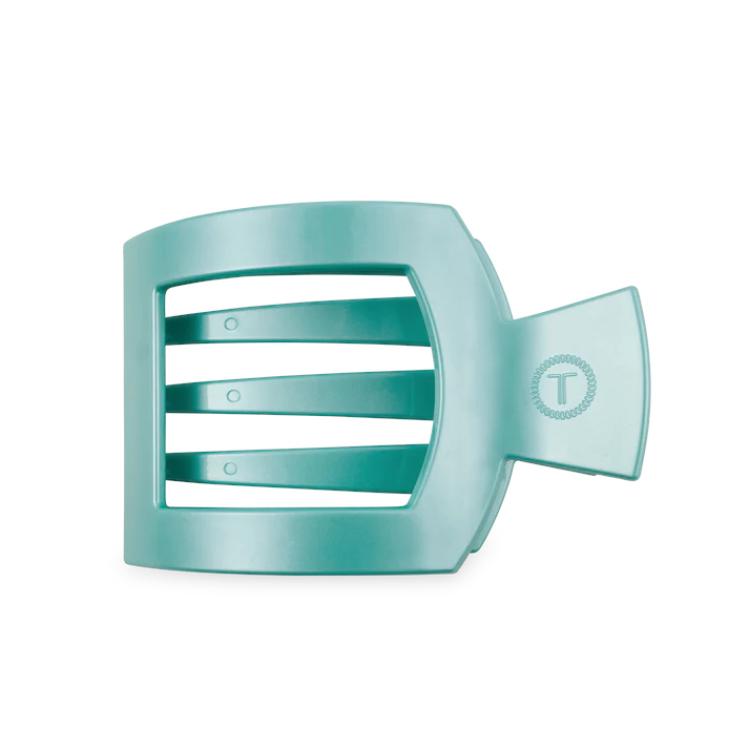 Teleties Large Flat Square Hair Clip Totally Turquoise