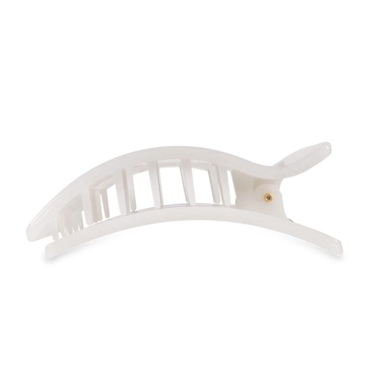 Teleties Large Flat Rectangle Hair Clip Coconut White