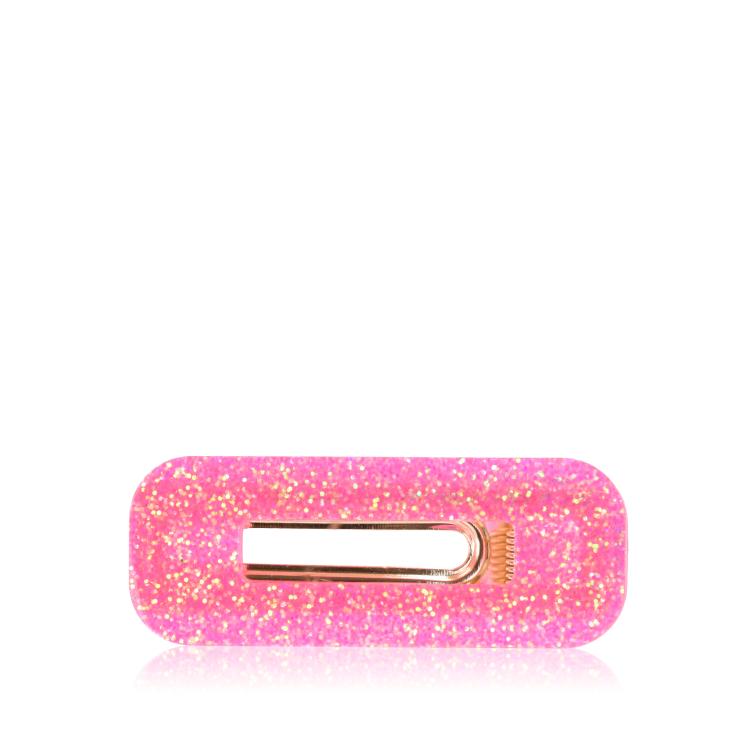 CG Home rechteckige Haarspange Neonpink Glitzer