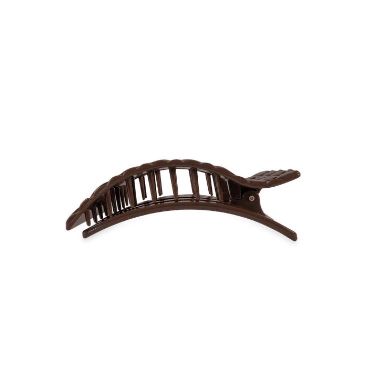 Teleties Small Flat Rectangle Hair Clip Truly Taupe Quilted