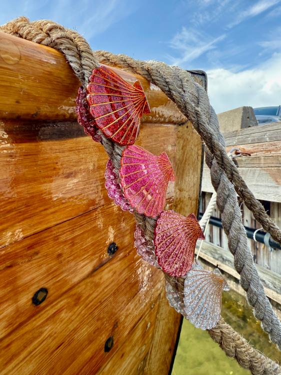 By Vivi Muschel Haarklammer Silber Glitzer