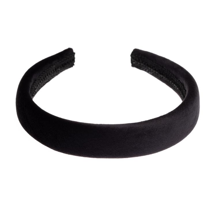 Dark Velvet Hairband Black Breit