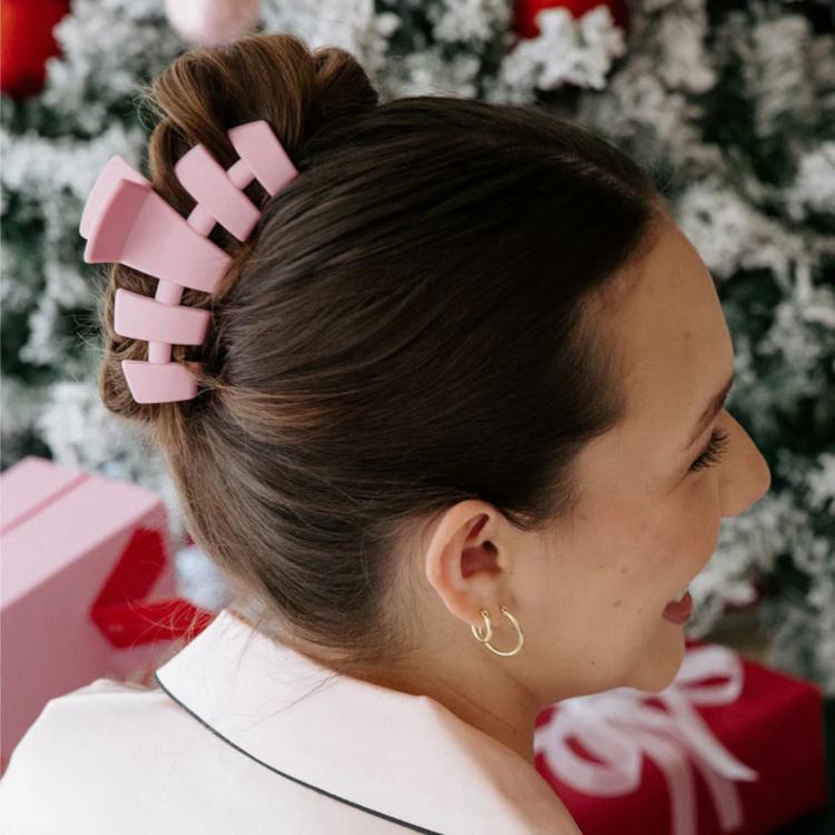 Teleties Classic Hair Clip groß Merry Pinkmas