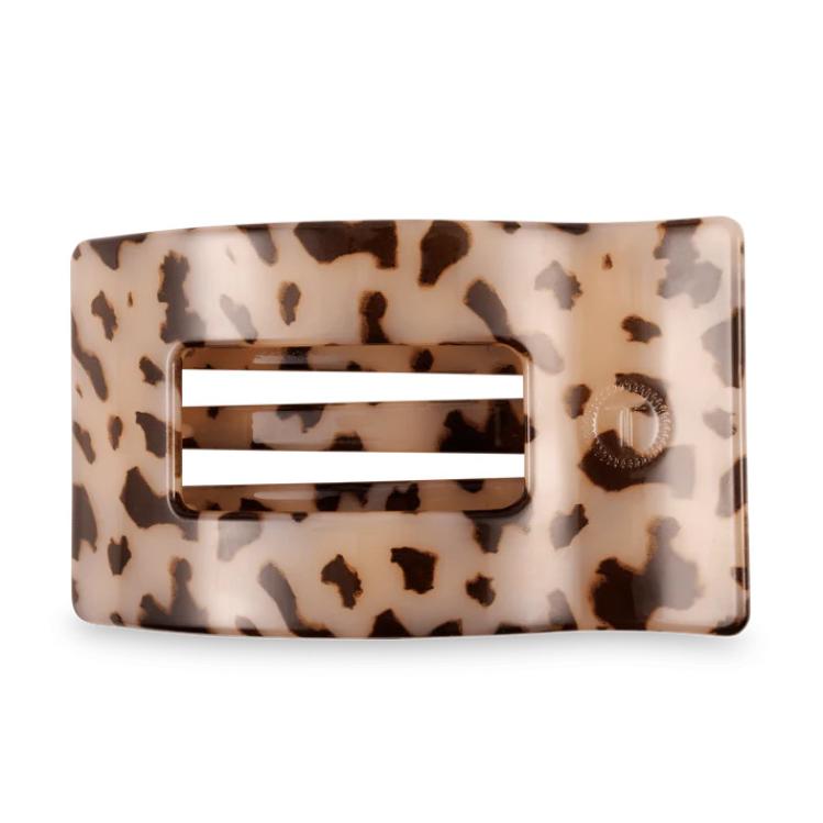 Teleties Large Flat Rectangle Hair Clip Blonde Tortoise