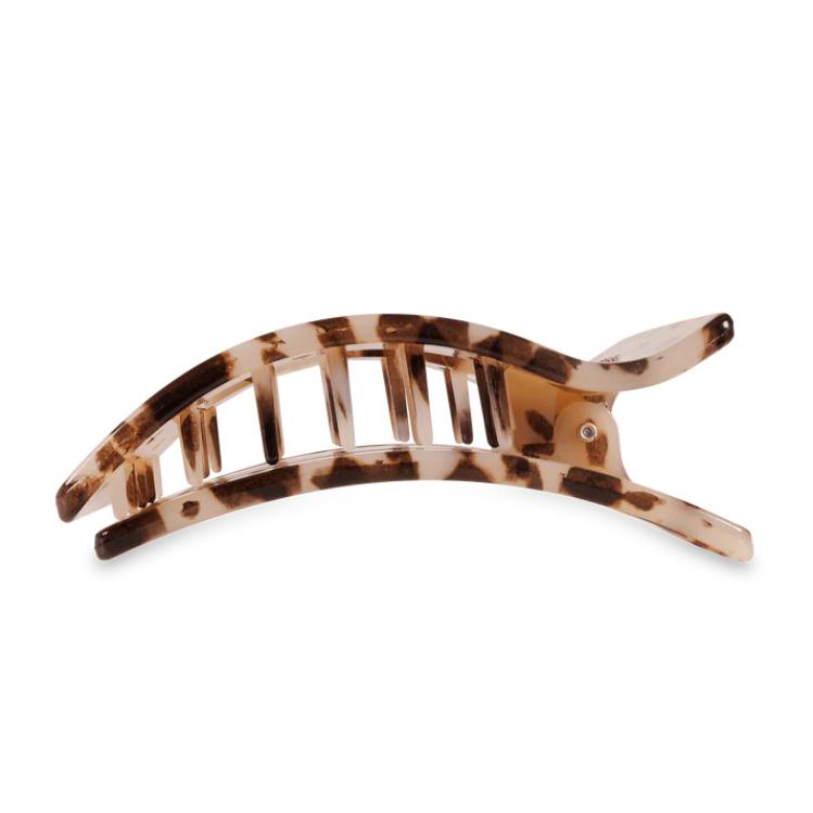 Teleties Large Flat Rectangle Hair Clip Blonde Tortoise