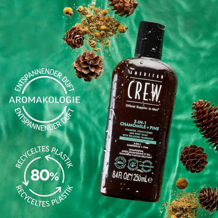 American Crew 3-in-1 Chamomilie + Pine hair-body-wash