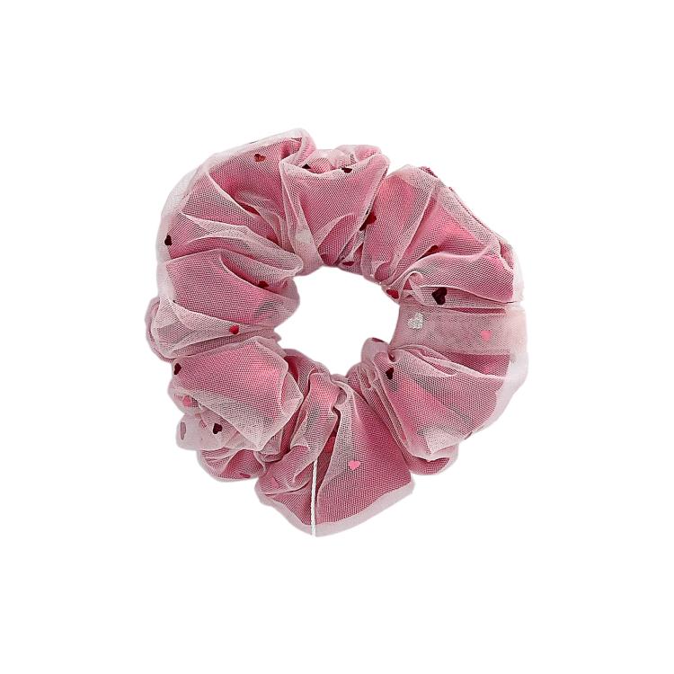 What a bun! Scrunchie Mini Satin Heart Red