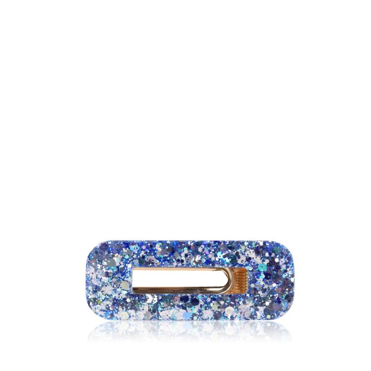 CG Home rechteckige Haarspange holographisch blau
