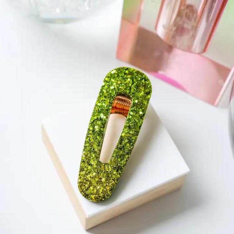 CG Home Dreieckige Haarspange limette glitzer