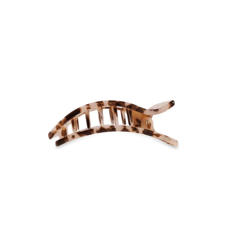 Teleties Small Flat Rectangle Hair Clip Blonde Tortoise