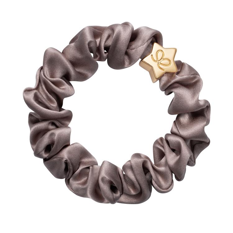 ByEloise Gold Star Silk Scrunchie Iced Latte