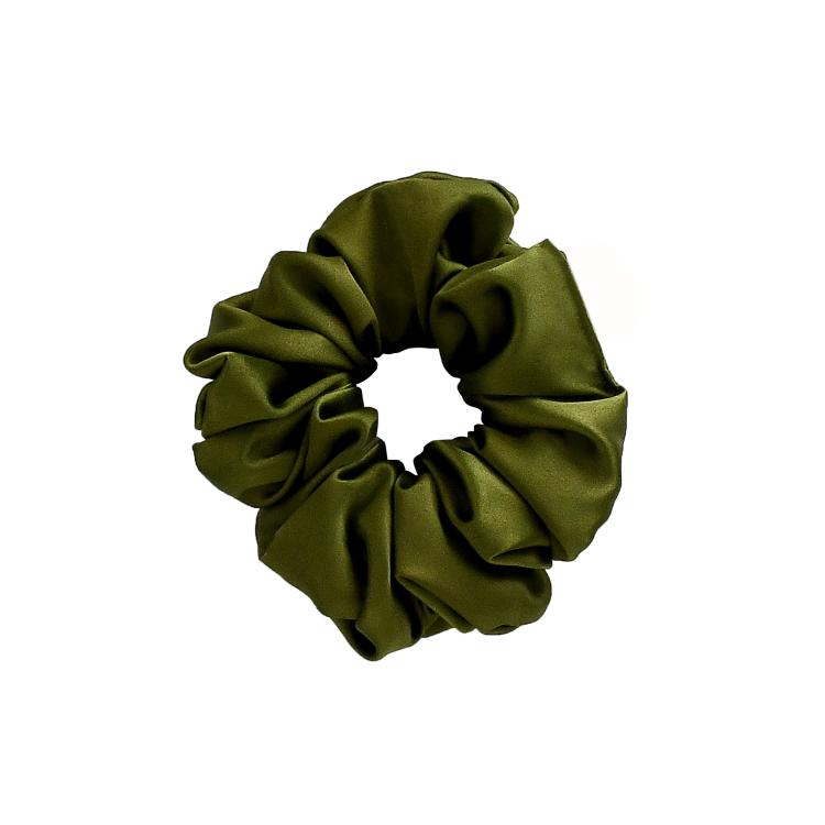 What a bun! Scrunchie Medium Satin Olive Green