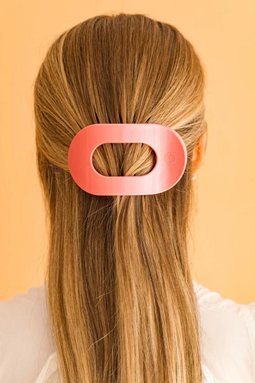 Teleties Flat Round Clip groß Calming Coral