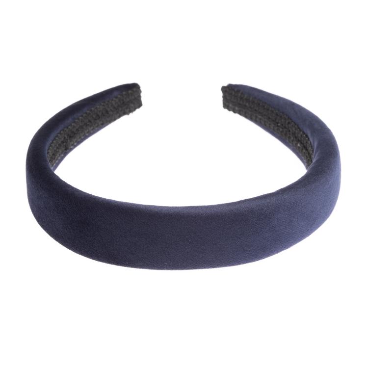 Dark Velvet Hairband Navy Blue Breit