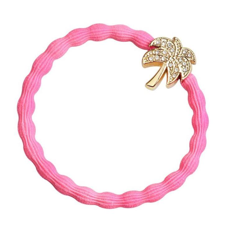ByEloise London Gold Bling Palm Tree Neon Pink